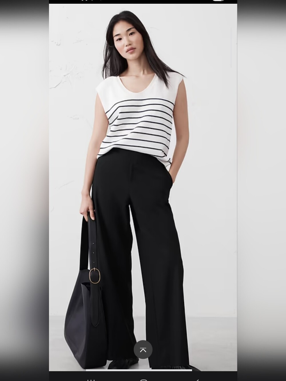 Vintage GUESS Womens Black Rare Wide-Leg Trousers 30"waist × 32"inseam